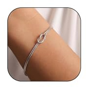WATEFOER Pulseras de Oro para Mujer, chapado en Oro de 18k Pulsera con Nudo de Amor, Pulsera Infinita de Cadena de Serpiente Ajustable Regalos del Día de la Madre