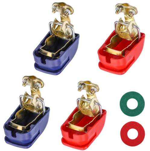 Zocipro 4Pcs Morsetti Batteria Auto, Morsetti di Batteria Attacco Rapido Connettori Terminali di Batteria, 12V Batteria Terminali con 2 Rondelle, per Auto Roulotte Camper Barca