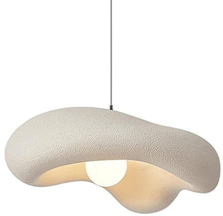 Lamp Lampe Suspendue créative en résine en Forme de Soucoupe Volante, Lustre de Minimaliste Japonais, Lampe à Suspension de Plafond à Base E26/27 avec Hauteur réglable pour comptoir d'îlot de