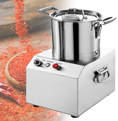 vnmudzeo 1400 RPM Stainless Steel Food Chopper,for Curry,Ginger,Saffron,Dried Shrimp Paste,4 L Professional Commercial Meat Grinder Automatic,220V