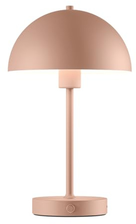 skølm Aeriala Tischlampe Terrakotta – LED Schreibtischlampe aufladbar mit USB-C – Tischleuchte Pilzform kabellos – Akku Nachttischlampe dimmbar – kleine Metall Lampe mit Touch – bis zu 10h Leuchtdauer