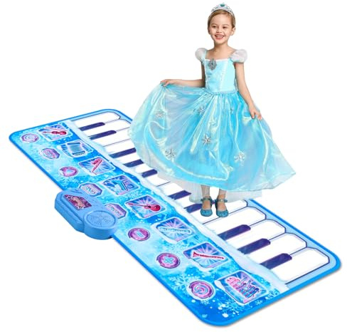 GuKKK Tapis de Danse pour Enfants, Tapis de Piano Géant de 1.6M avec 5 Modes 8 Instruments pour Bébés, Tapis d'éveil Piano Enfants Interactif Jouet Cadeau Anniversaire Noël Filles