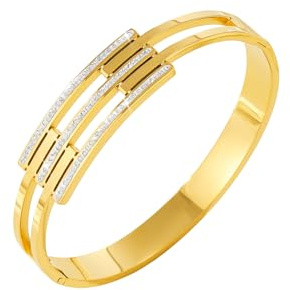 Tiklife Armbänder Damen Armreif Gold Offenes Armband für Frauen Eleganter Schmuck Goldene Armspange Geschenk für Mutter, Tochter, Freundin – Ideal zu Geburtstag, Muttertag, Weihnachten (Bra-08)