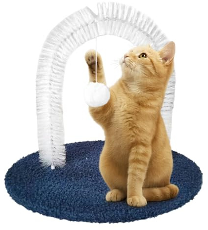 Katzenbogen Selbstpfleger | Selbstpflegende Bogen-Katzenbürste – Kätzchen-Haarentferner-Bürste mit interaktivem Ball, Schuppenstamm Haustierzubehör für den Innenbereich