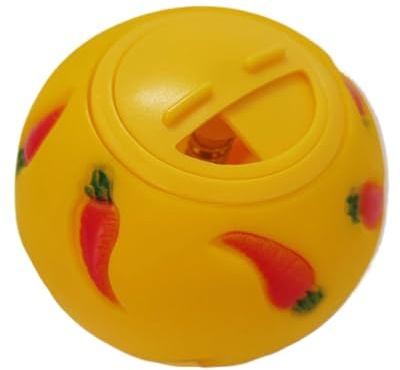 Bunny Leckerli-Ballspender, interaktiver Puzzle-Futterspender, Futtersuche Snackball, Verstellbarer Schwierigkeitsgrad für Igel, Kaninchen, Meerschweinchen und kleine Haustiere, 7,5 x 7,5 cm