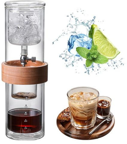 Café De Cafetera De Hielo, Cafetera De Goteo De Cervecería Fría De Goteo De Hielo De 500 Ml, Torre De Goteo De Cerveza Fría, Vidrio De Borosilicato Alto, Tasa De Goteo Ajustable Y Ajustable, Para
