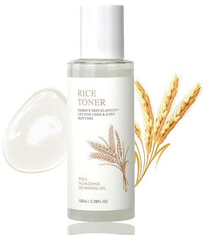 Rice Toner Gesichtswasser, Korean Toner Gesicht mit Reisextrakt für Feuchtigkeit Hautton, Beruhigendes Gesichtswasser für Hautpflege & Porenverfeinerung, Koreanische Skincare für Trockene Haut 100ml
