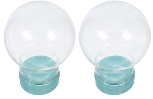 BESTYASH Boules à Neige DIY en Verre avec Base en Caoutchouc, Lot de 2 Pièces, Décoration Élégante et Créative pour Maison et Anniversaire, Prévention des Fuites et Éclaboussures
