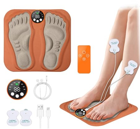 Bodyflexsolutions Elektrisches Fußmassagegerät, USB-Fußmassagegerät mit EMS-Technologie, 6 Modi & 15 Einstellbare Frequenzen für die Blutzirkulation