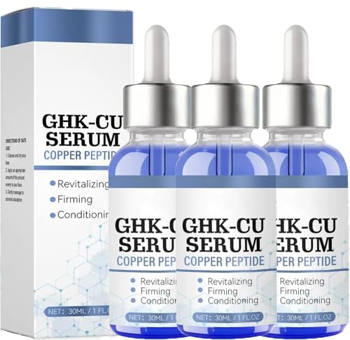 Ghk-Cu Suero de Péptido de Cobre para la Cara con Ghk-Cu y Ácido Hialurónico, Suero Antienvejecimiento de Peptido y Colágeno para la Cara, Hidratación Profunda, Antienvejecimiento, Reduce las líneas