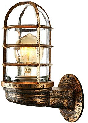 Retro Industriell Vindjärn Vägglampa Personlighet Kreativ Fågelbur E27 Vägglampa Amerikansk järn Utomhus Explosionssäker vägglampa för gång Restaurang Bar Café Hotell Intressant