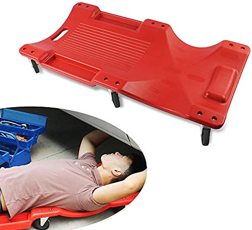 JIAYING Mechaniker-kriechpflanze, Der Rolling Crawling Pad, Automobil- Und Haushaltsauto-krescher-Auto-krescher-rollkissen, Mit Speicher-Werkzeug-Slot, Für Die Wartung des Fahrzeugs(Color:Red 1)