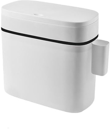 LIFKOME Badezimmer-Mülleimer, 14 l Badezimmer-Mülleimer mit Deckel, schlanker schmaler Schlafzimmer-Mülleimer, Abfalleimer Press-Typ-Deckel, Müllbehälter für Küche, WC, Wohnzimmer, Büro