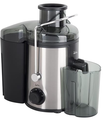 JATA JELI1580 Entsafter für Gemüse und Obst, Entsafter aus Edelstahl, 2 Geschwindigkeiten + Pulse, 13000 U/min, Filter aus Edelstahl, breite Öffnung: 7 cm, Krug 450 ml, Tank 1500 ml