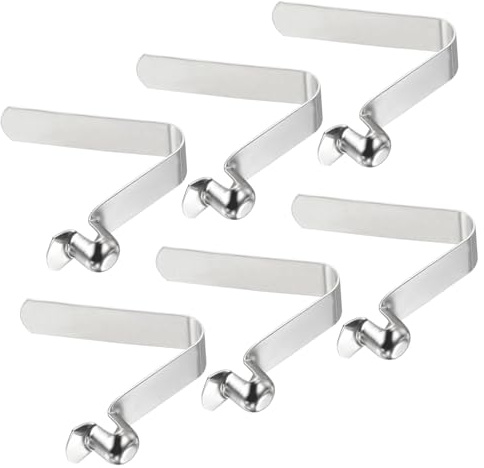 PATIKIL 8,3x8mm Kajak Paddel Clips, 6er Pack Zeltstangen Clips aus Stahl, V-förmige Einzelpin-Druckknopf-Federclips zur Fixierung von Rohren für Camping Markise