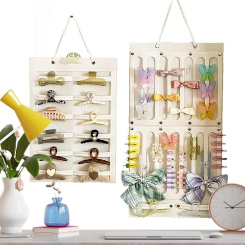 Wandklammer-Halter – Haarspangen-Aufbewahrungs-Organizer, hängende Haarklammer-Halter, platzsparender Display-Halter, Filz-Haushaltswandaufbewahrung, Organizer, Haarklammer, Haarnadeln für Damen