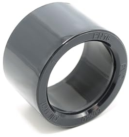 HAF® 1 x reducción corta de PVC con boquilla adhesiva de 50 mm x 40 mm manguito adhesivo de PVC gris | Reductor para accesorios con conexión adhesiva de 50 mm | Reducción a manguito adhesivo de 40 mm