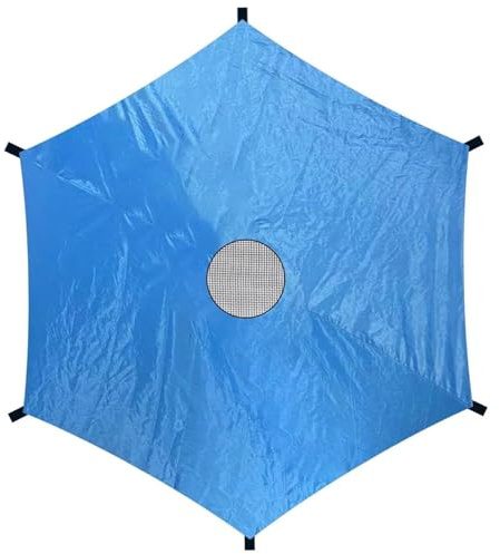 Dbvnnsy Housse de tente de trampoline de 2,4 m, protection solaire et imperméable, pliable et facile à installer, bleu, hexagonal