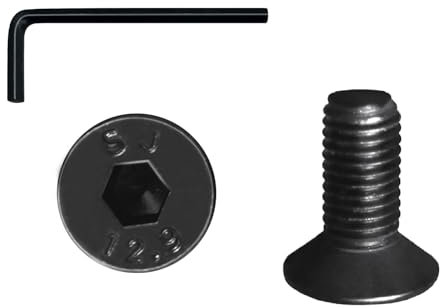 YEJAHY Lot de 20 vis à tête fraisée M5 x 16 en acier au carbone haute résistance pour machines, équipement de machine, boulons, noir