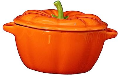 ABOOFAN 1 Pc Ciotola Di Zucca Ciotola Da Cucina Barattoli Di Caramelle Con Coperchi Zuccheriera a Forma Di Zucca Cocotte Di Porcellana Ciotola Di Cibo Terrario Zuppiera Ceramica