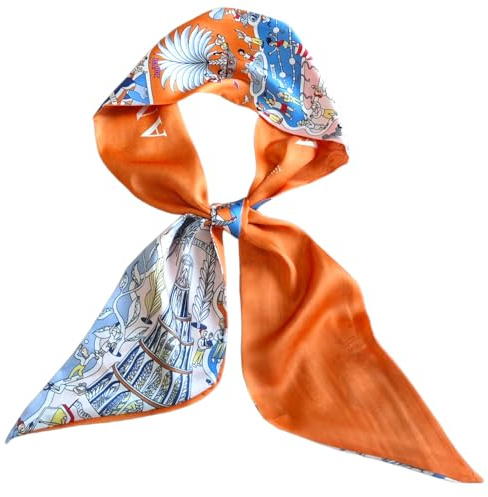 GIMIRO Satin Seidenschal 148 x 13,5 cm Krawatte Double Layer Bund für Blazer, Mantel, Kleid