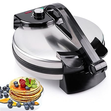 Chapati & Tortilla Pancake Machine – Electric Non-Stick Breakfast Maker, Double-Sided Heating, LED Indicator, 1800W Portable Design