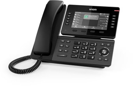 Snom Teléfono de Escritorio inalámbrico D815W - Pantalla IPS a Color de 5, 10 Teclas de función, Wi-Fi de Doble Banda - Teléfono VoIP Profesional para Empresas y oficinas, Compatible con Sistemas