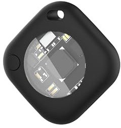 BuLuHAHA Key Finder Works with Apple Find My (iOS Only), Replaceable Battery, Waterproof, Bluetooth Tracker for Keys, Bags, Luggage & Pets. (Black, 1 Pack)