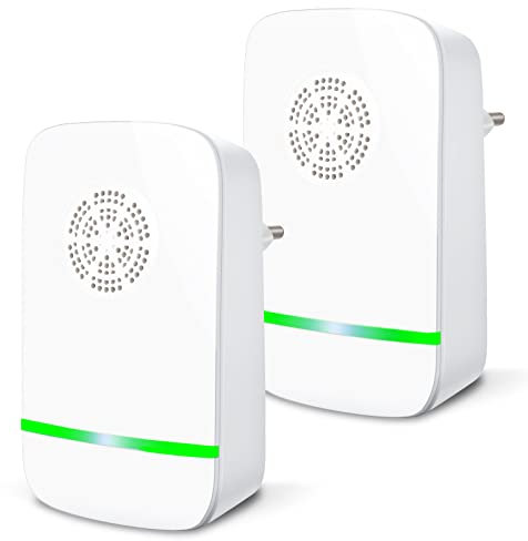 RAVIADHT Repelente Ultrasónico de Plagas, Antimosquitos Electrónico Control de Mosquitos Hormigas, Cucarachas, Moscas, Arañas, Chinches, Ahuyentador de Ratas y Ratones para Interiores (2 Pack)