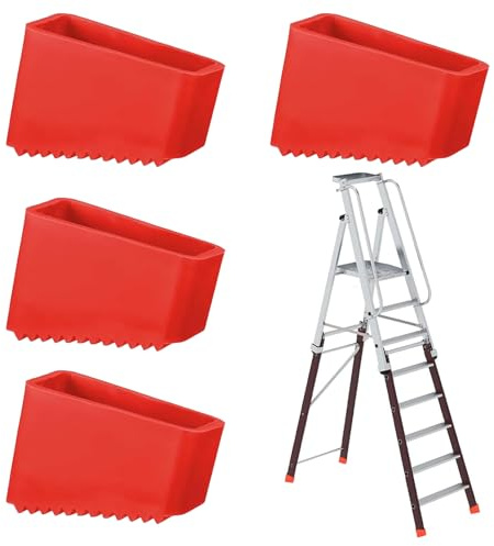 4 Pcs Ladder Feet, Ladder Rubber Feet, Ladder Feet Replacement, Step Ladder Feet, Step Ladders, Ladder Stabilizers, Anti-Slip Replacement Foot Covers for Home and Industrial Ladders