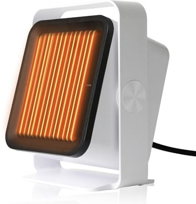 Calefactor Bajo Consumo, Neuonn Calefactor con 2 Ajustes de Temperatura, 5s de Calentamiento Rápido, Calentador Silencioso con Protección de Sobrecalentamiento Para Oficina, Hogar, Dormitorio