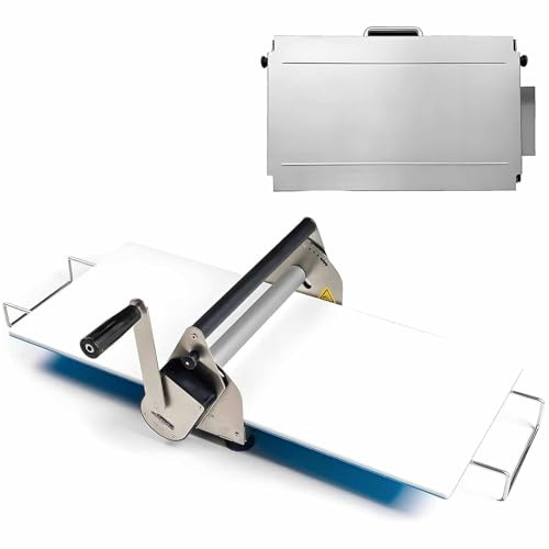 XYEJL Sfogliatrice Pasticceria Manuale Pieghevole in Acciaio Inox con Tavola Grande 39 X15,5,Spessore Regolabile 0,5 a 27 Mm, Laminatrice per Pasta per Panetteria, Pizza E Croissant,Rs101