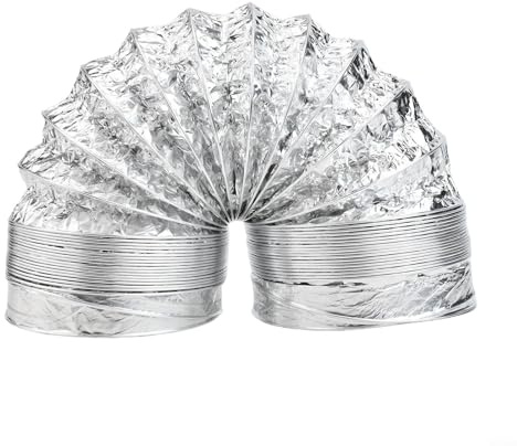 Tuyau d'aération flexible en aluminium pour une résistance aux hautes températures dans les applications de chauffage, de ventilation et de climatisation (150 cm)