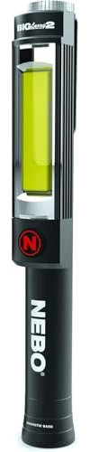 NEBO Magnetic NE6737 Big Larry 2 Pocket Work Light - Powerful LED Pen Inspection Flash Light, Black Torch