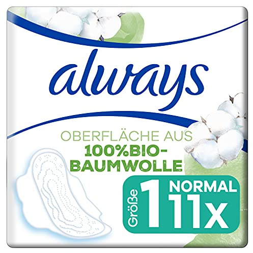 Always Ultra Cotton Protection - Compresas con alas y superficie (100% algodón orgánico, 11 unidades)