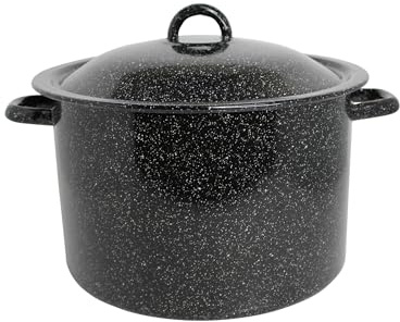 MIRRO 7.75qt Enamel Stock Pot, Black