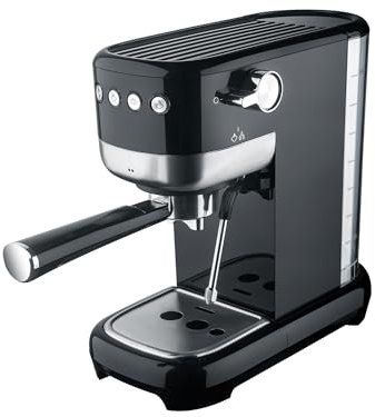 Avilia Macchina Caffè Espresso per Cialde e Macinato con Cappuccinatore 1350W e Serbatoio 1.4L, per 1 o 2 Tazze, Perfetta per ogni Occasione