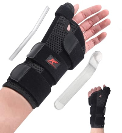 Hurmoya Wrist Brace with Thumb Spica Splint – Support for Carpal Tunnel, De Quervain's, Tendonitis, Arthritis & Trigger Thumb Pain for Men & Women (Medium - Left Hand)