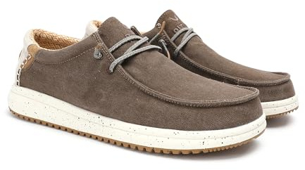 WALK IN PITAS | Nias | Mocasines de Hombre | Náuticos Casual | Zapatillas de Tela | Zapatos sin Cordones | Deportivas Casuales | Calzado de Walkinpitas | Taupe 42