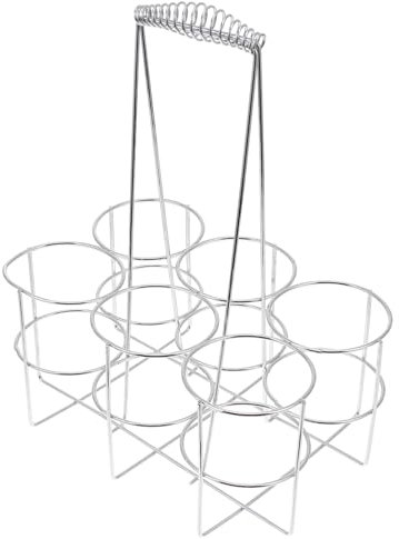 DECHOUS Stainless Steel Beer Holder Carrier 6-bottle Storage Basket Beer Rack Organizer Portable for Home Bar and Outdoor Use