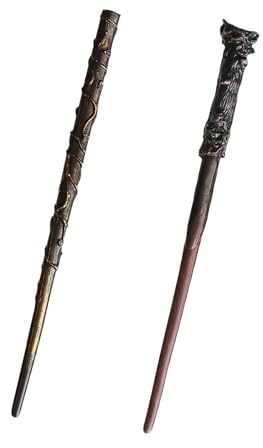 ZPLASK 2 Pcs Magic Wand Wizard Wand Halloween Dress Up Accessory Magic Props Plastic Magic Wand for Girls Boys Cosplay Toys Wizard Costume Accessory