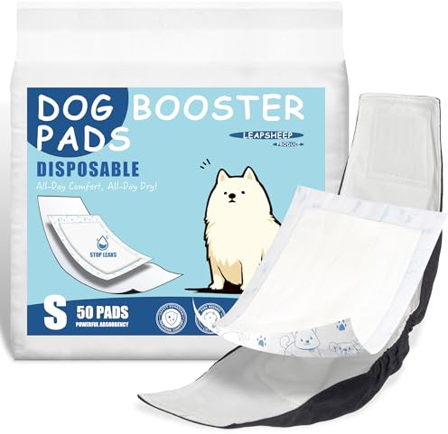 LeapSheep Dog Nappie Liners Super Absorbent Disposable Dog Diaper Pads for Male & Female Dogs, Cloud-Like Softness, Secure Adhesion to All Nappies, Comfortable for Dog Pants Incontinence (S, 20)