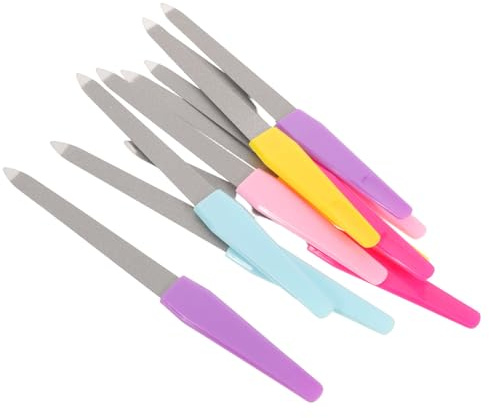 ARTSEWPLY Lime per Unghie in Acciaio Inox Manico in Plastica Antiscivolo Lima Manicure Doppia Faccia per Modellatura e Lucidatura Set da 10 Pezzi per Cura Unghie Mani e Piedi in Casa e