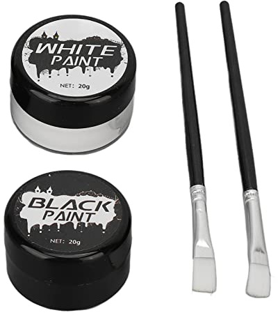 MAMJENNI Set di colori per il viso, colori in bianco e nero altamente pigmentati, facile applicazione per il trucco di Halloween e costumi, sicuro per la pelle, rimozione rapida