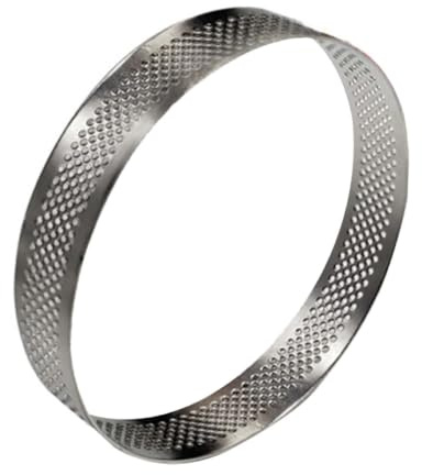 SHINEOFI Moule à Gâteau Rond Anneau de Cuisson Facile à Nettoyer en Acier Inoxydable Antiadhésif pour Tartelettes et Quiches, pour Desserts de L'après-midi