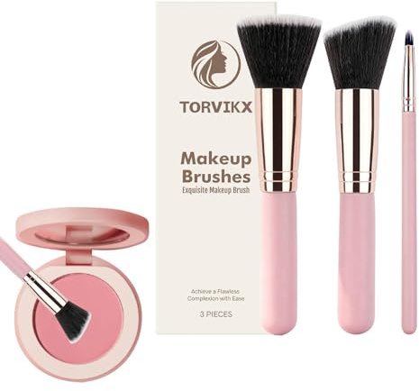Ungtyb Makeupborstset | 3- borst skönhetsverktyg | Contour Concealer borstset för kvinnor – för daglig hemsovsal, , resor, semester, kvinnor, flickor, nybörjare