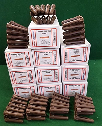 1000 x Wall Plug Plastic Expansion Wall Fixing Raw Rawl Plugs 7mm Brown x 1000