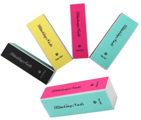 Buffer per unghie, blocco per unghie, lime e buffer per unghie a 4 vie e kit lucidante per unghie - 4 fasi mini levigatura per unghie naturale blocco di lima per manicure professionale o salone di