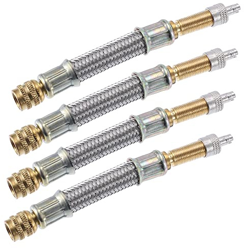 X AUTOHAUX 4pcs 103mm 4.06'' Tire Valve Stem Extension Inflator Extender Hose Universal Fit for Car Motorcycle Bicycle