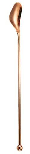 Langer Griff Eis Tee Löffel Kaffeelöffel Eislöffel Barlöffel Edelstahl Dessertlöffel Löffel Party Zuhause Rose Gold-L